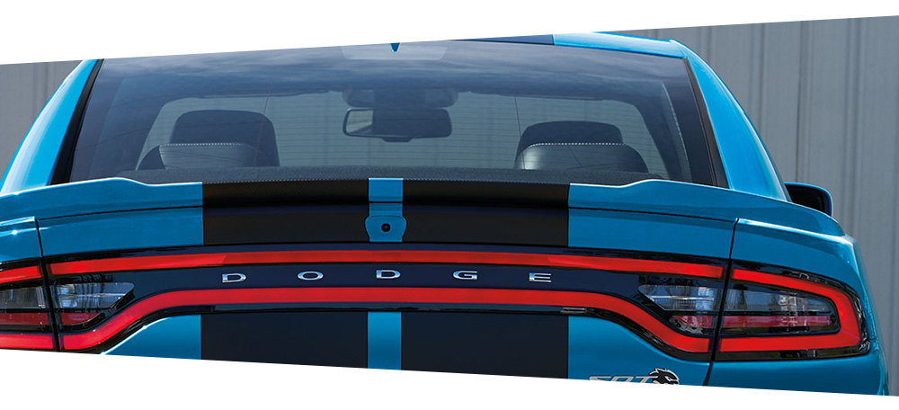 Back of blue Dodge Charger