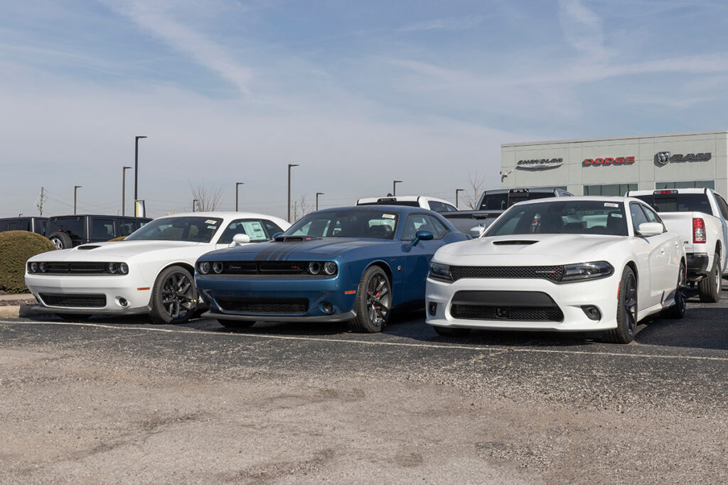 Dodge Charger and Challenger at dealership