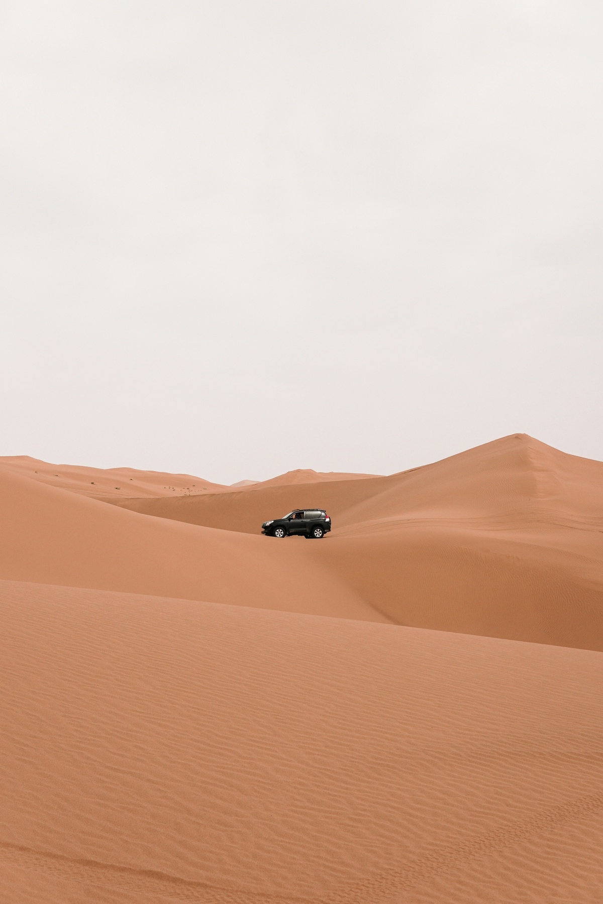 car driving through the desert